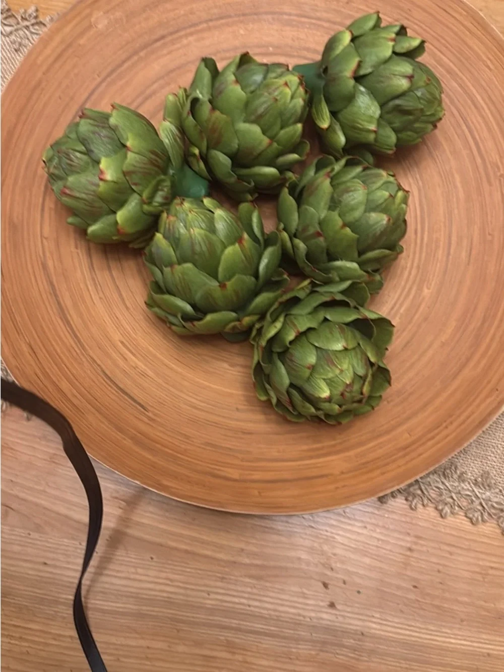 Decorative Green Artichoke Bowl Accent for Home Dining